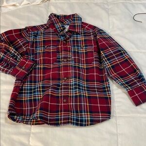Carter’s 3T Red Plaid Long-Sleeve Button Down